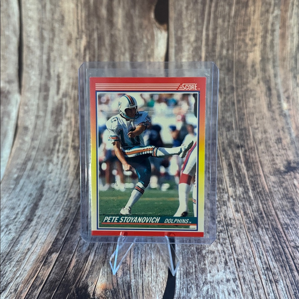 Vintage 1990 Score Pete Stoyanovich #272 Dolphins Football Card Item #ME5144